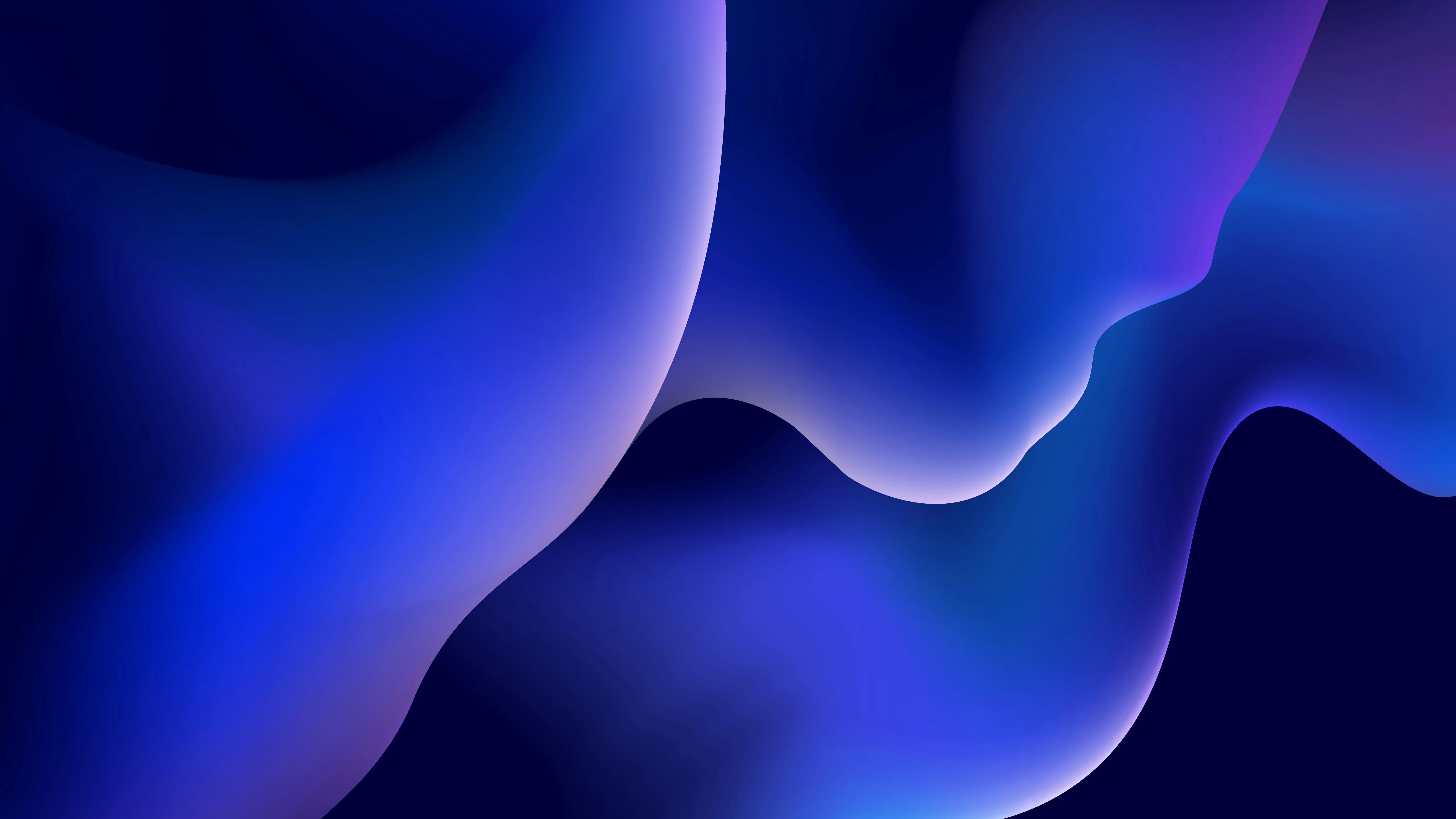 Formes fluides abstraites bleues et violettes avec lueur néon